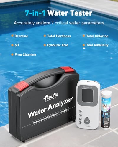 Pawfly 7 in 1 Digital Water Testing Kit, 50 Strips Hot Tub Test Kit - Image 2