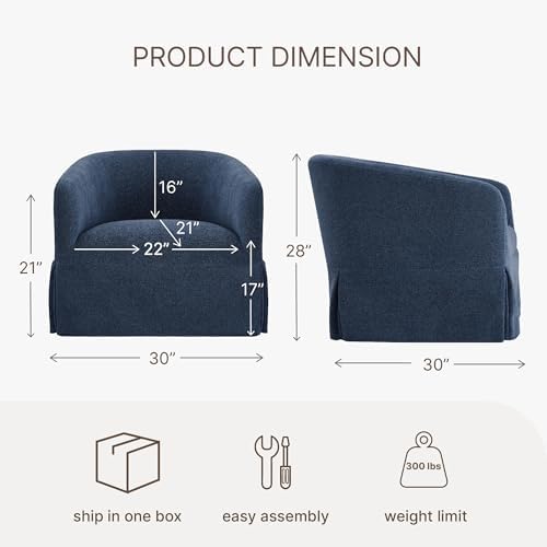 KISLOT Modern Swivel Accent Chair, Barrel Chair - Image 2