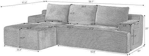 96" Boneless Sectional Cloud Couches - Image 2