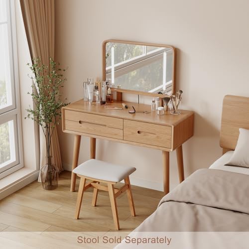 Solid Wood Small Makeup Vanity Desk Mirror - Image 6