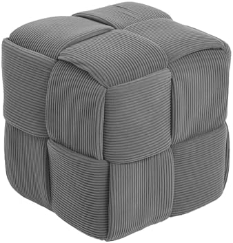 Cmishe 15" Square Woven Corduroy Ottoman Footrest by Cmishe