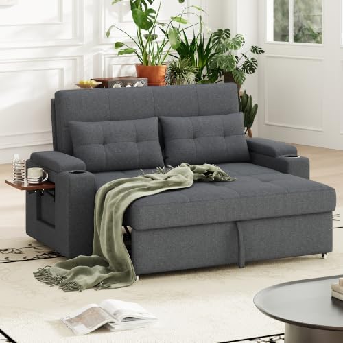 MALOL 65'' Convertible Futon Sofa Bed, 3-in-1 Pull Out Couch, Dark Grey by MALOL