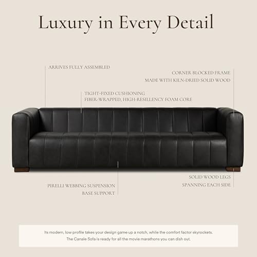 POLY & BARK Canale 99" Sofa in Onyx Black – Modern Living Room Couch - Image 4