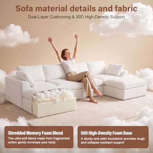 137" Cloud Couch Sectional Sofa - Image 3