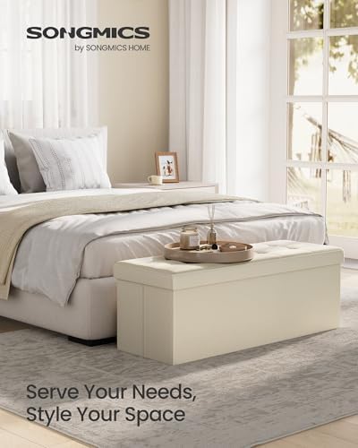 SONGMICS 43.3 Inches Folding Storage Ottoman Bench, Load 660 lb - Image 3