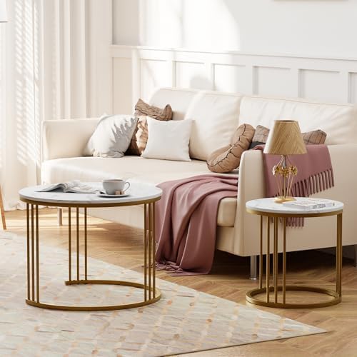 Garden 4 you Coffee Table Faux Marble Nesting Table - Image 6