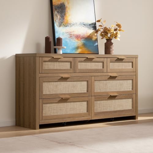 SICOTAS 7 Drawer Rattan Dresser - Image 2