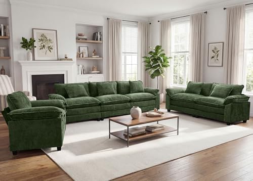 Oprisen 3 Pieces Cloud Couch Set, Upholstered Comfy Modular Sectional Sofa Deep - Image 2