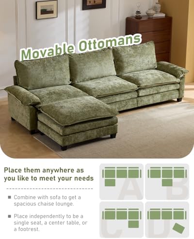 Karl home 122" 3-Seat L-Shaped Sectional Couch - Image 3
