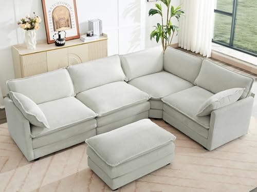 ROWHY 113'' Modular Sectional Cloud Couch, 5 Seater Corner Sofa Big Comfy by ROWHY