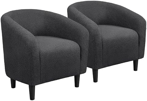 Yaheetech Compact Sherpa Accent Chairs Set of 2 by Yaheetech