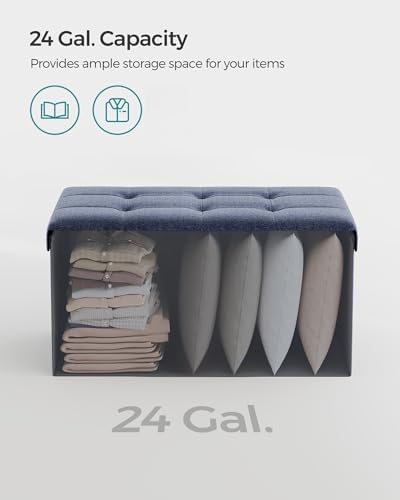 SONGMICS 30 Inches Folding Storage Ottoman Bench, Load 660 lb - Image 6