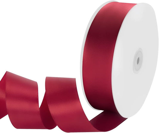 1-1/2" Width x 100 Yards Satin Ribbon, Scarlet Ribbon Perfect for DIY Craft, Bows, Gift Wrapping, Flower Bouquet, Valentine's Day, Christmas and Party Decoration