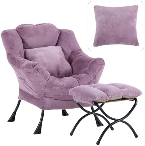 Lazy Chair with Ottoman, Comfy Reading Chair by HomeEastllyHome