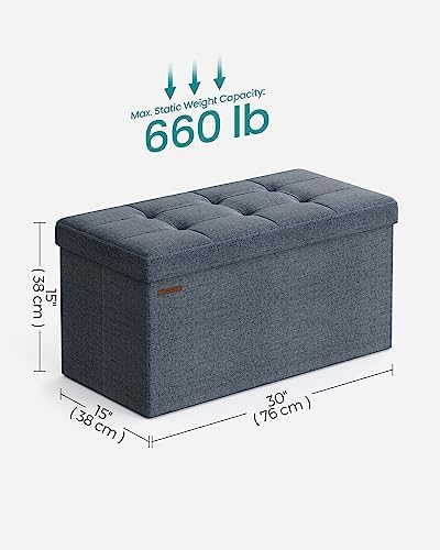 SONGMICS 30 Inches Folding Storage Ottoman Bench, Load 660 lb - Image 2