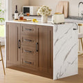 ONBRILL Kitchen Island with 2 Storage Cabinets & 4 Drawers by ONBRILL