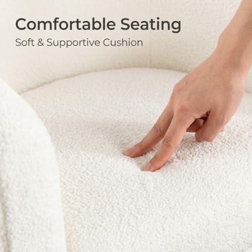 DAZONE White Swivel Accent Chair - Image 6