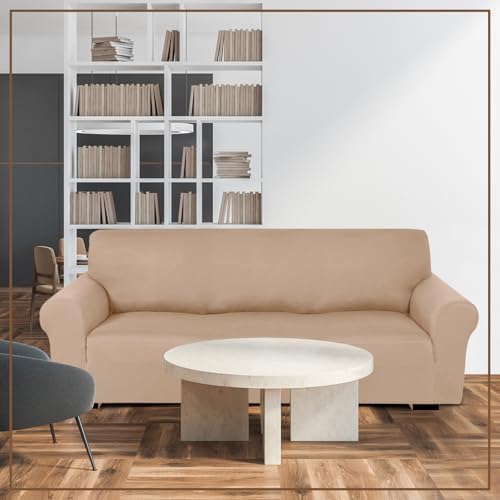 Peryiter 3 Pcs Couch and Loveseat Sofa Covers, Milk Silk - Image 7