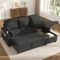 Sofa Bed Pull Out 2 in 1 Sectional Sleeper Sofa L Shaped Couch by DURASPACE