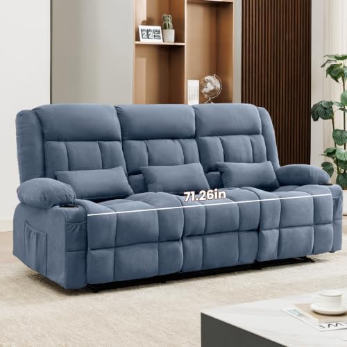 MAHOMICO Reclining Sofa with Cup Holders by MAHOMICO