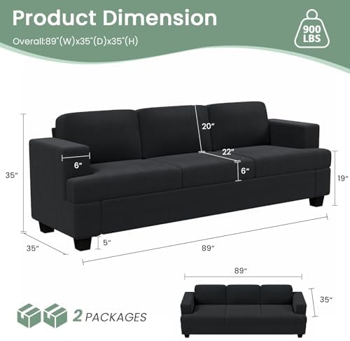 Fiona's magic 8 Seats Couch Set, 3 Piece Set Comfy Sofa, 3 Seater Couch*2 & - Image 3