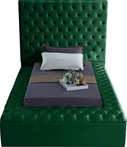 Meridian Furniture Bliss Collection Modern | Contemporary Velvet Upholstered Bed - Image 6