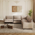 V-Shaped Power Recliner Cloud Couch Sectional, 5 Seater Modular Sectional Sofa by LovingAHome