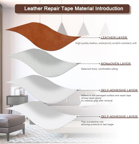 JDLUGH Leather Repair Patch Tape, 15x60 Inch - Image 6