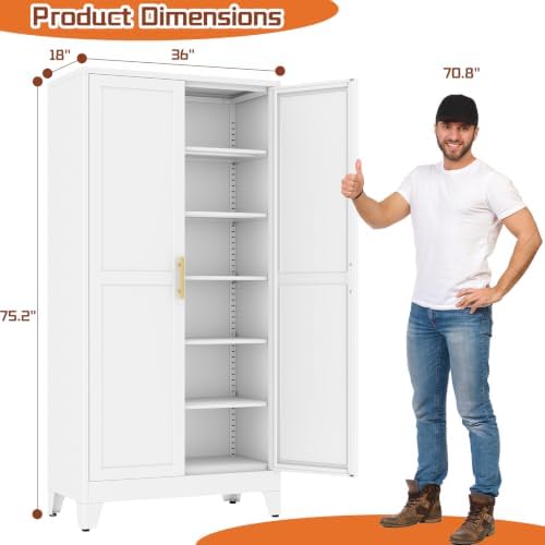 White Metal Storage Cabinet - Image 2