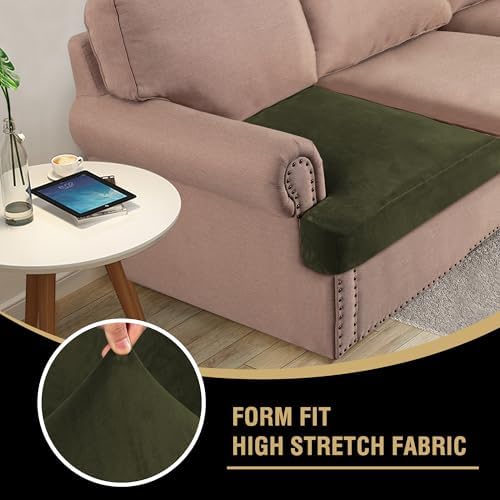 H.VERSAILTEX Stretch Velvet 2 Piece T Cushion Sofa Slipcovers - Image 6
