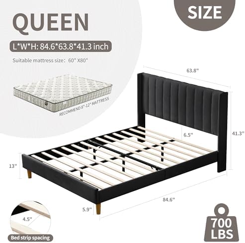 YUHUASHI Queen Bed Frame，Platform Bed - Image 2
