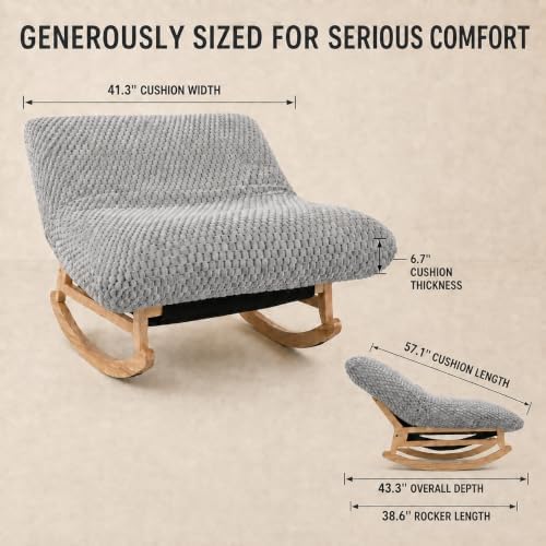 Oversized Rocking Chair, Extra Wide Plush Lounge Chair - Image 2