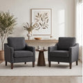 VKNOW Accent Chairs Set of 2, Modern Upholstered Armchairs, Dark Grey by VKNOW