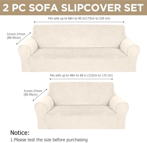 Peryiter 2 Pcs Couch and Loveseat Sofa Covers - Image 2
