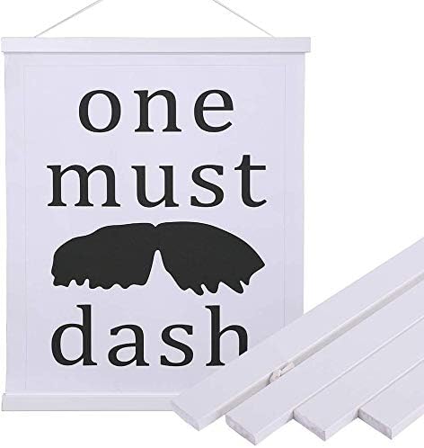 Artmag Magnetic Poster Hanger Frame, 35x25 35x24 35x48 Light Wood Wooden Magnet Canvas Artwork Print Poster Hangers Frames Hanging Kit (White, 35")