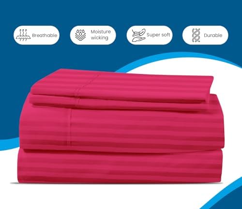 800 Series 100% Egyptian Cotton Sleeper Sofa Bed Sheet Set Stripe King Size - Image 5