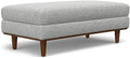 SIMPLIHOME Morrison 49" Wide Woven-Blend Fabric Rectangle Ottoman in Grey by SimpliHome