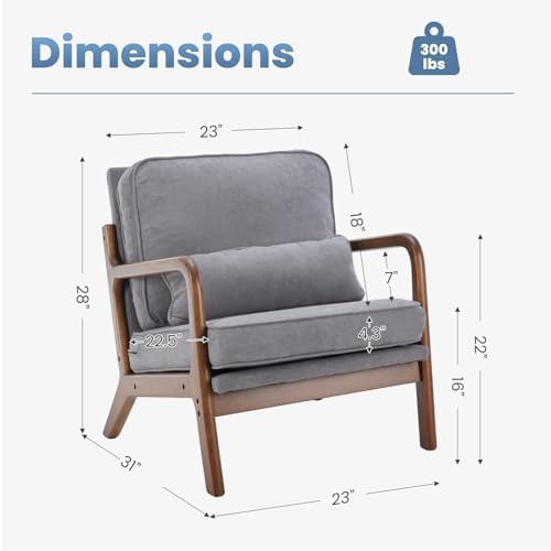 DUMOS Mid Century Modern Accent Chair - Image 3