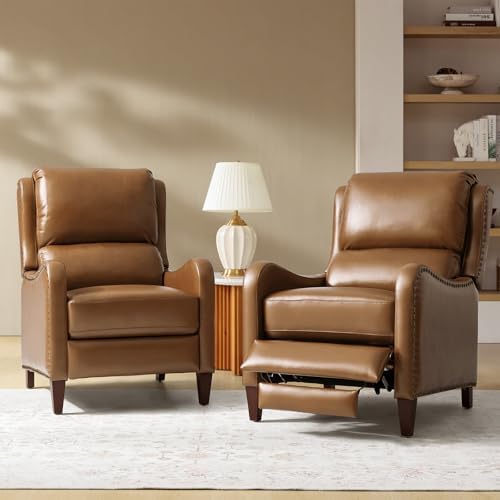 HULALA HOME Genuine Leather Recliner Chair Set of 2 by HULALAHOME