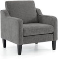 VINGLI Light Grey Accent Chair, Chenille Fabric Armchair by VINGLI