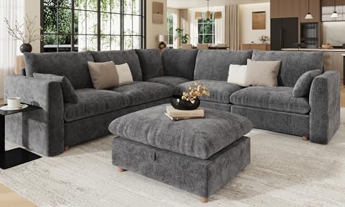 WorthFurni Modular Sectional Sofa, Ovwersized 111" V Shape Modular Sectional by WorthFurni