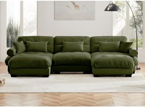 130" Modular Sectional Sofa, Velvet Upholstered Couches - Image 4