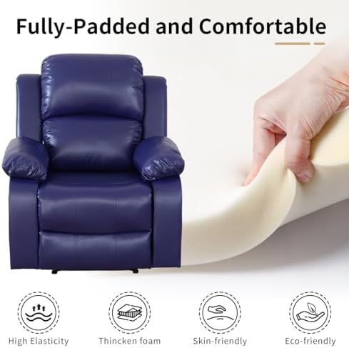Single Recliner Sofa for Adult, Manual Reclining Couch, Living Room Furniture - Image 3