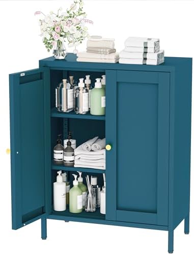 YAUWOH Metal Bathroom Storage Cabinet, Bathroom Floor Storage Cabinet by YAUWOHFactoryOutletsColorfulMetalFurniture