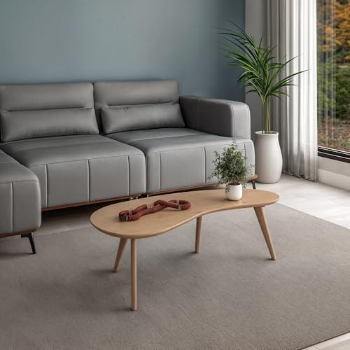 Camaflexi Mid Century Modern Abstract Shaped Coffee Table/Wood/Light Oak Finish - Image 6