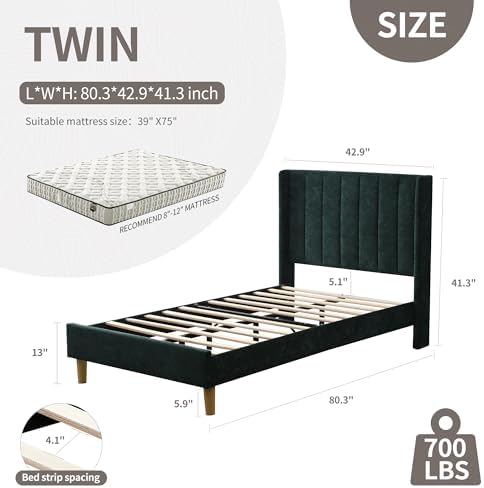YUHUASHI Twin Bed Frame，Platform Bed - Image 2
