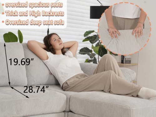 EASE MOOSE Oversized Sectional Modular Sofa, Large U Shape Sectional Couch Wide - Image 5