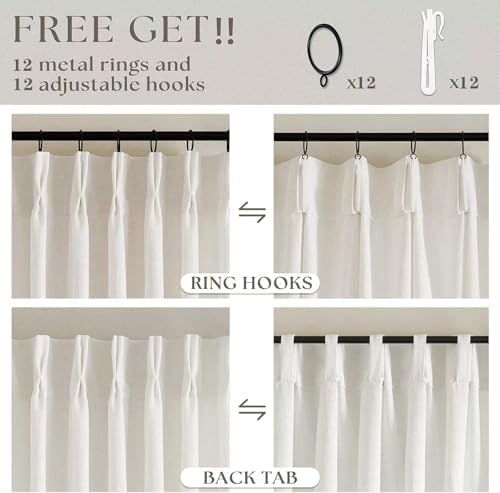 TWODRAPES Natural Extra Wide Pinch Pleat 102 Inch Curtains 60 Inch Wide - Image 4