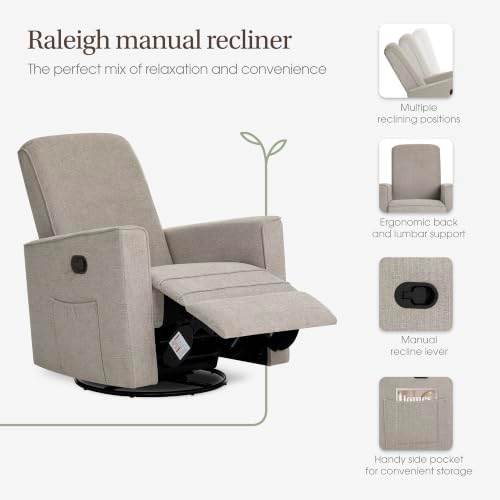 Evolur Raleigh Plus Nursery Glider Recliner, Warm Sand - Image 6
