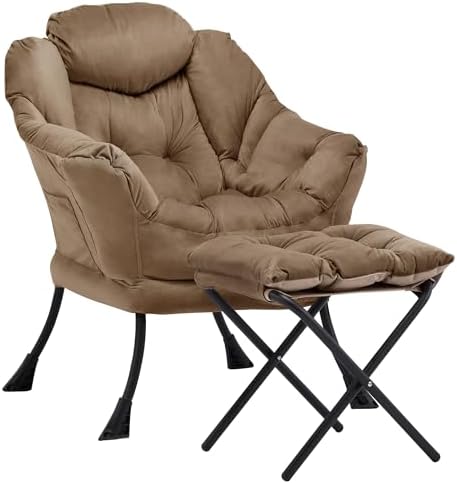 Lazy Chair with Ottoman, Comfy Reading Chair by Aunekiv